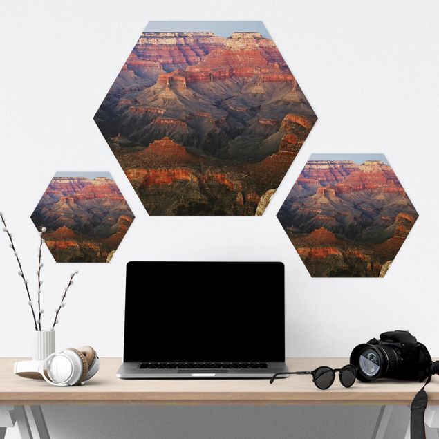 Hexagon photo prints Grand Canyon After Sunset