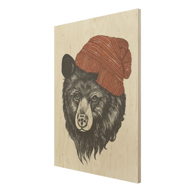Laura Graves Art Illustration Bear With Red Cap Drawing