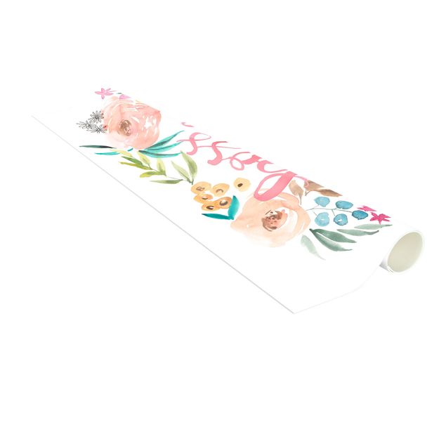 contemporary rugs Light Pink Flowers - Girl Power
