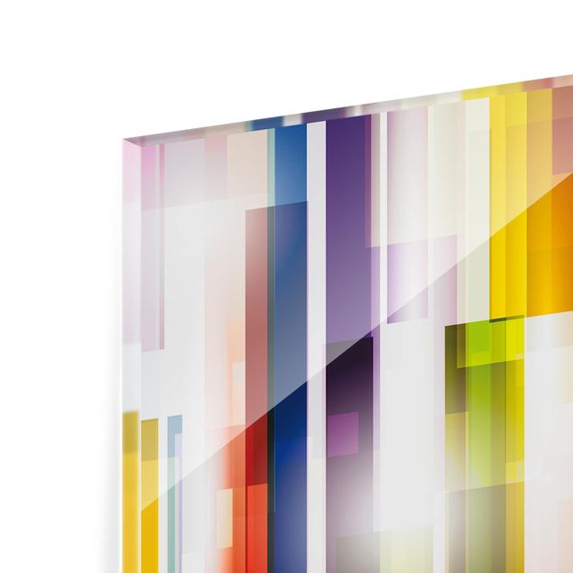 Glass Splashback - Rainbow Cubes - Panoramic