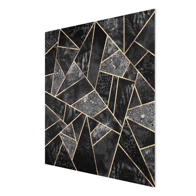 Prints abstract Grey Triangles Gold