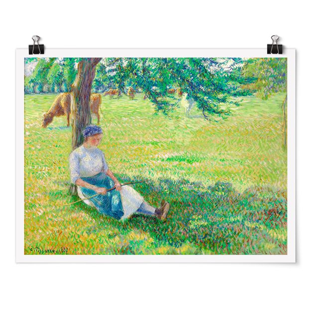 Post impressionism Camille Pissarro - Cowgirl, Eragny