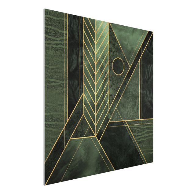 Art prints Geometric Shapes Emerald Gold