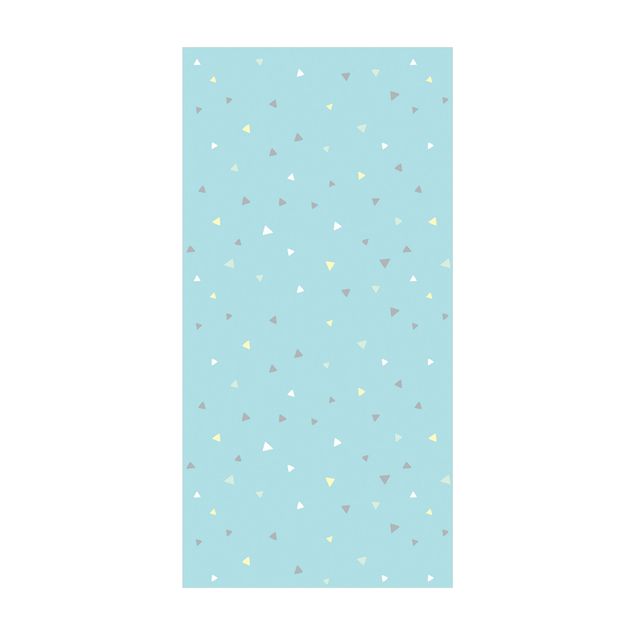 modern area rugs Colourful Drawn Pastel Triangles On Blue