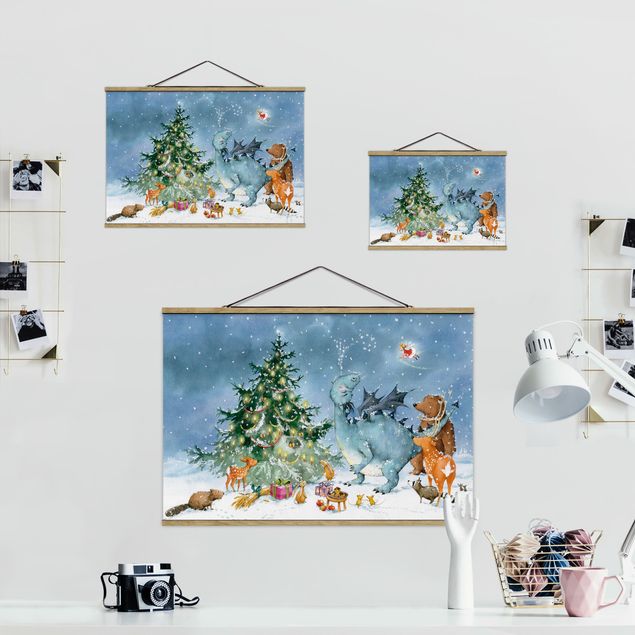 Nursery wall art Vasily Raccoon - Christmas