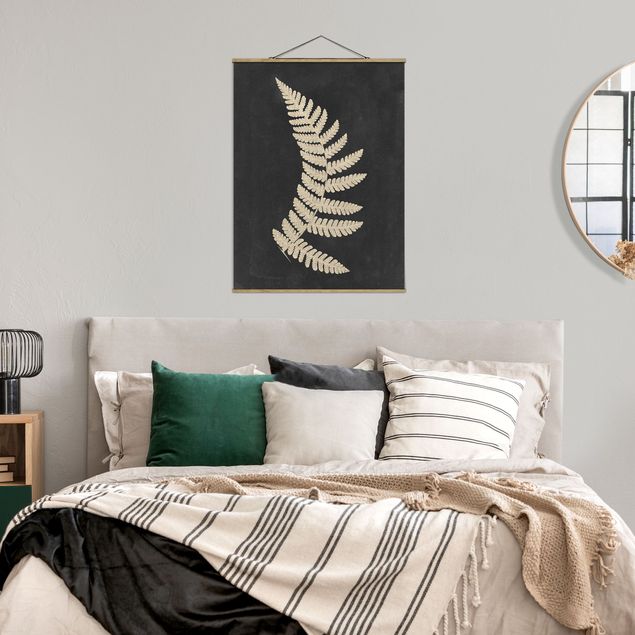 Floral canvas Fern With Linen Structure IV