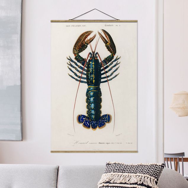 Kitchen Vintage Board Blue Lobster