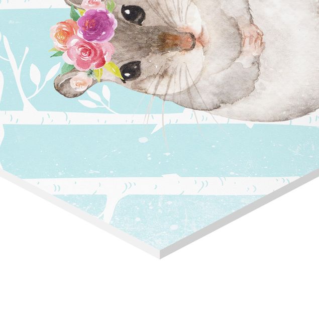 Prints Watercolor Hamster Turquoise
