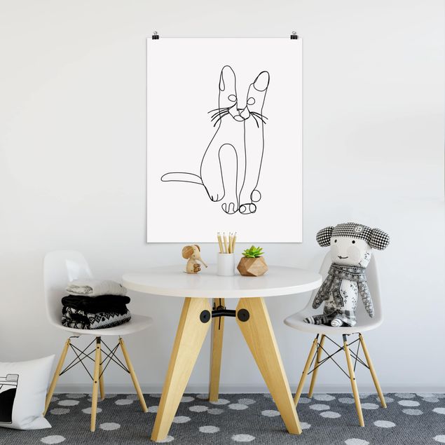 Prints animals Cat Line Art