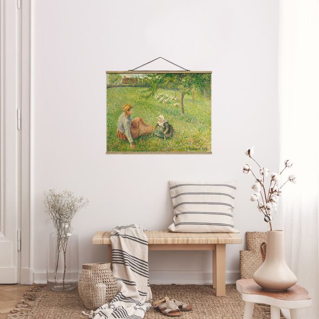Pointillism art Camille Pissarro - The Geese Pasture