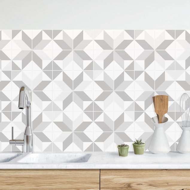 Kitchen Star Shaped Tiles - Grey