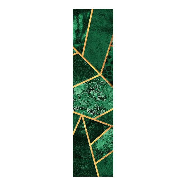 Sliding panel curtains patterns Dark Emerald With Gold