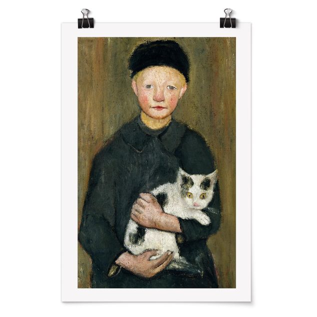 Cat print Paula Modersohn-Becker - Boy with Cat