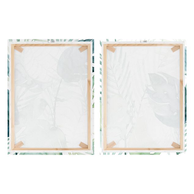 Canvas prints Palm Fronds In Water Color Set II