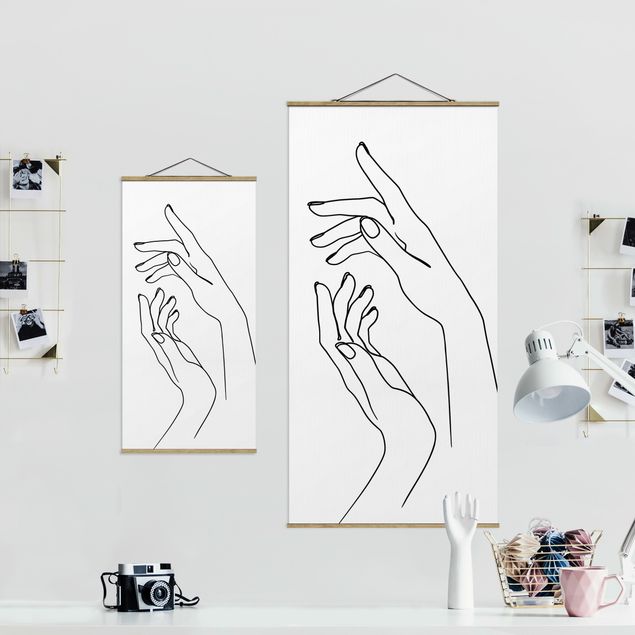 Prints black and white Line Art Hands