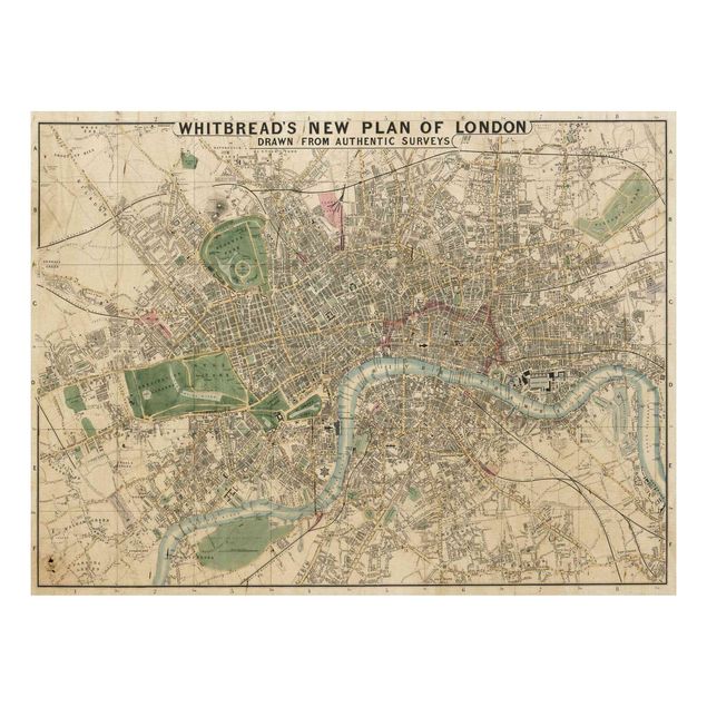 Vintage wood prints Vintage Map London