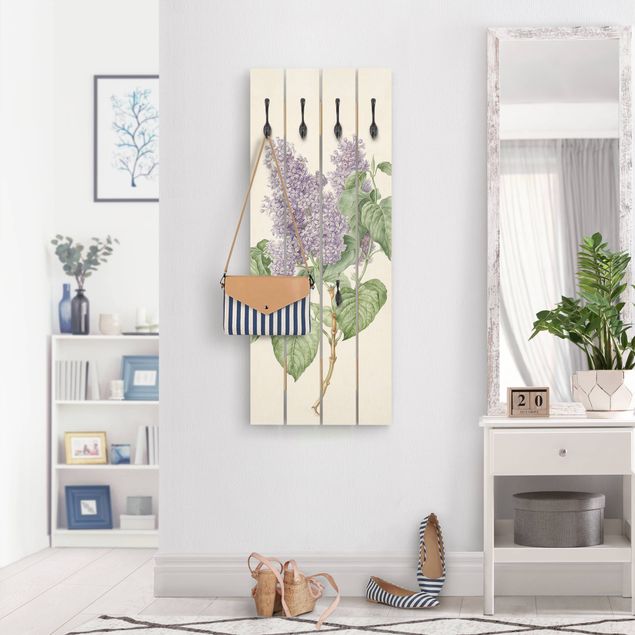 Wall mounted coat rack wood Maria Geertruyd Barber-Snabilie - Lilac