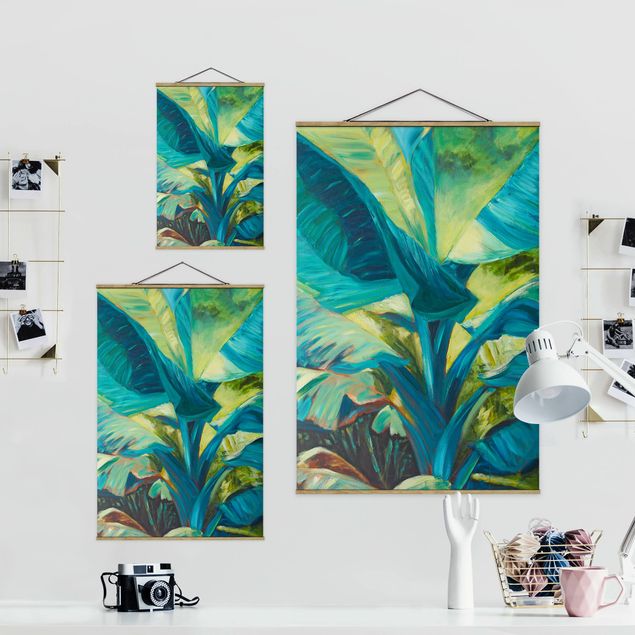 Prints Banana Leaf With Turquoise II