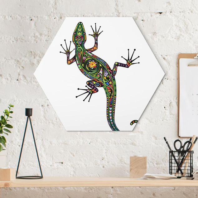 Prints mandala Gecko Pattern