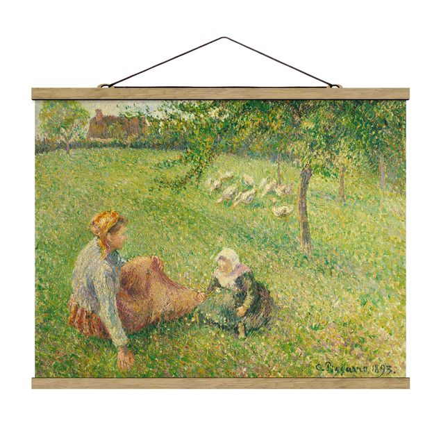 Art style post impressionism Camille Pissarro - The Geese Pasture