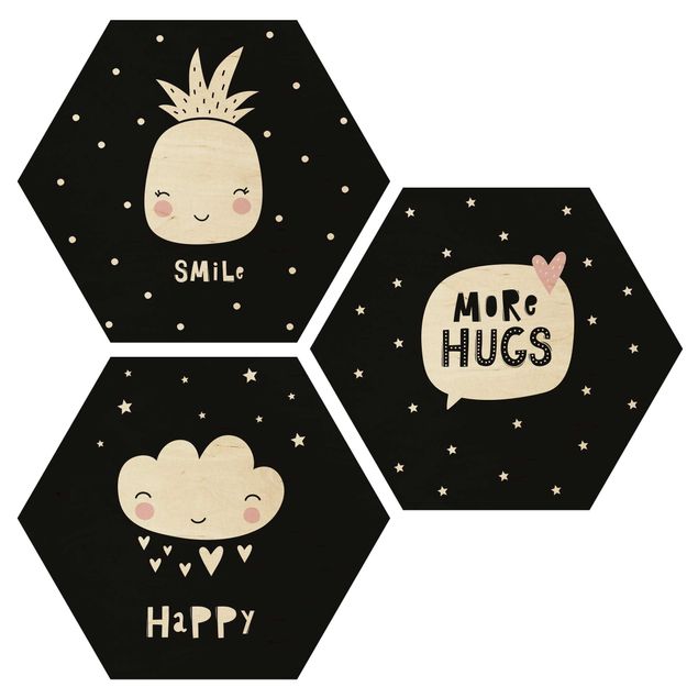 Wood photo prints Happy Smile Hugs