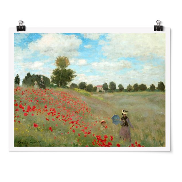 Prints landscape Claude Monet - Poppy Field Near Argenteuil