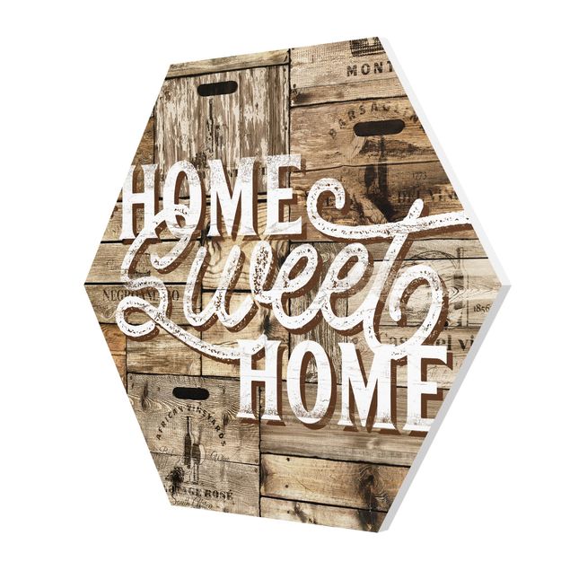 Prints brown Home sweet Home Wooden Panel