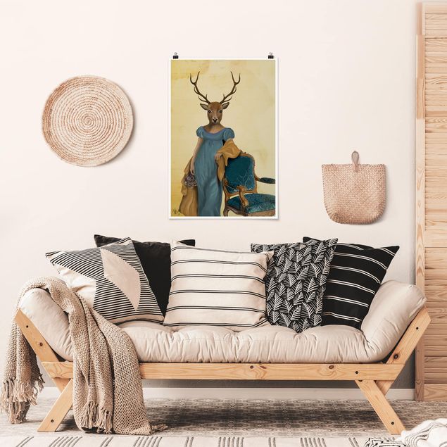 Deer canvas Animal Portrait - Deer Lady
