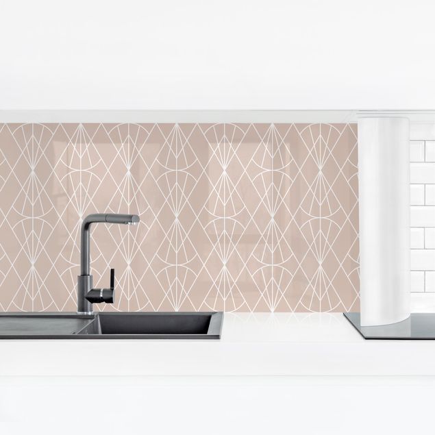 Kitchen splashback patterns Art Deco Diamond Pattern In Front Of Beige XXL