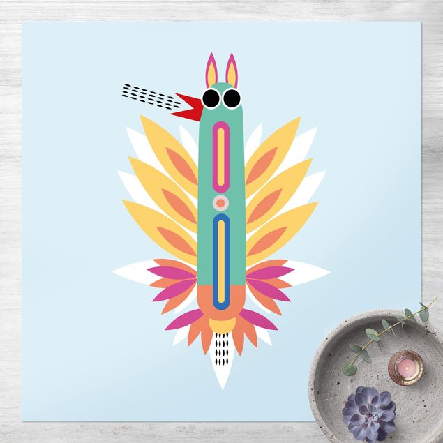outdoor mat Collage Ethno Monster - Rooster