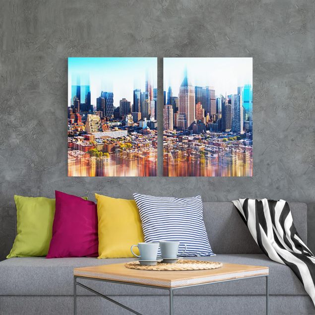 Canvas New York Manhattan Skyline Urban Stretch