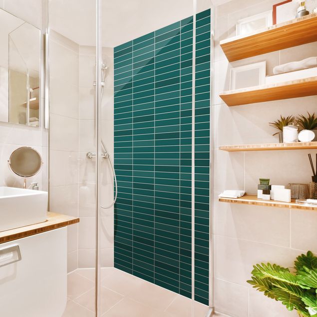 Shower wall cladding Metro Tiles - Turquoise