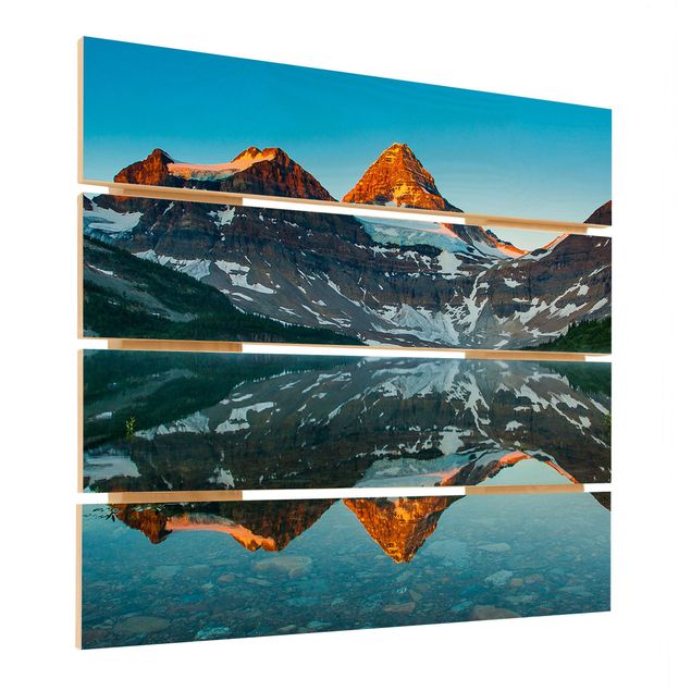 Wood photo prints Mountain Landscape At Lake Magog In Canada