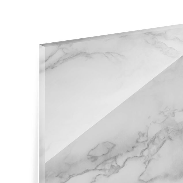 Glass Splashback - Marble Look Black And White - Landscape 1:2