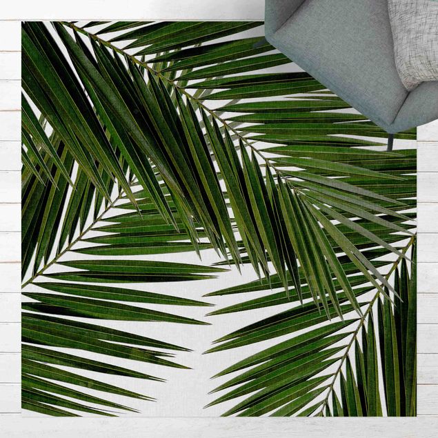 Outdoor rugs View Through Green Palm Leaves