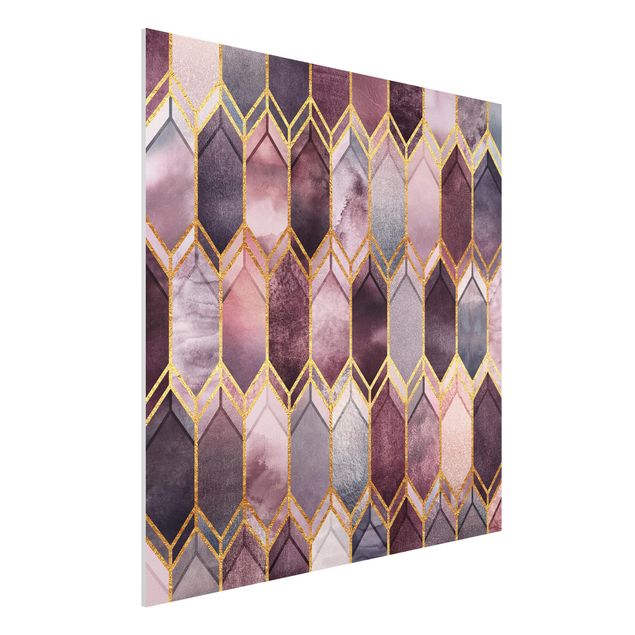 Canvas art Stained Glass Geometric Rose Gold