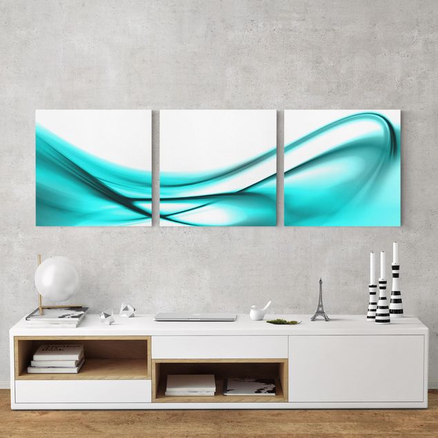 Abstract art prints Turquoise Design