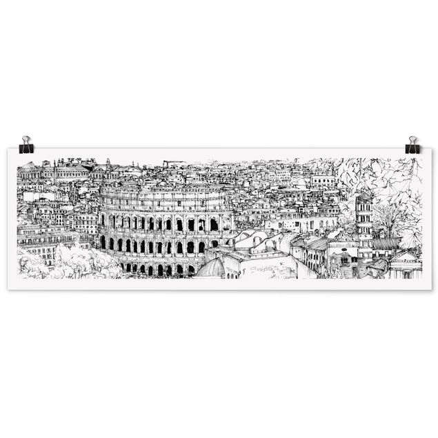 Skyline wall art City Study - Rome