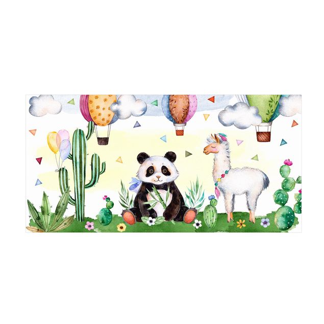contemporary rugs Panda And Lama Watercolour