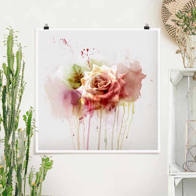 Flower print Watercolour Rose
