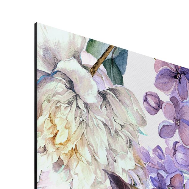 Prints Delicate Watercolour Boho Flowers And Feathers Pattern