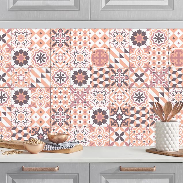 Kitchen Geometrical Tile Mix Orange