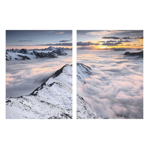 Mountain canvas wall art View Of Clouds And Mountains