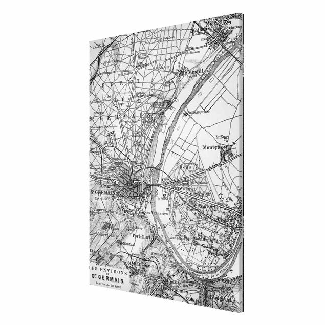 Magnet boards maps Vintage Map St Germain Paris