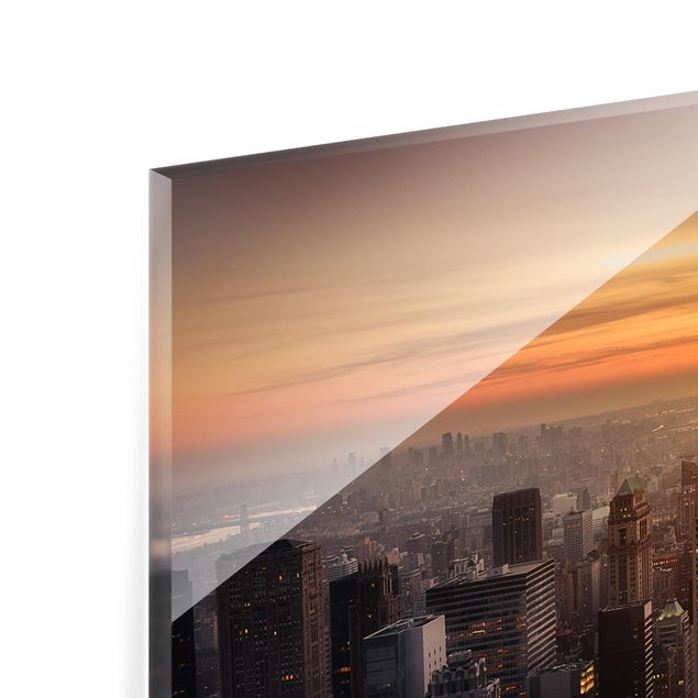 Glass Splashback - Manhattan Skyline Evening - Landscape 1:2