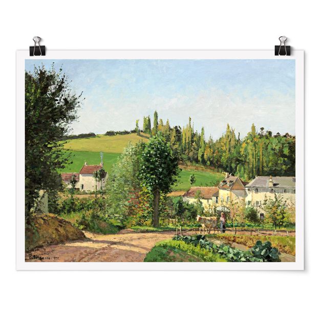 Post impressionism art Camille Pissarro - Hamlet In The SurRolling Hillss Of Pontoise
