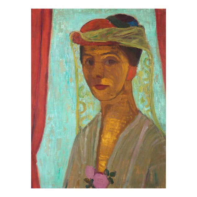 Prints modern Paula Modersohn-Becker - Self-Portrait with a Hat and Veil