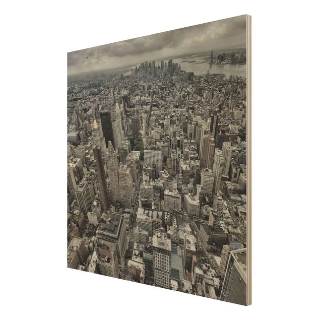 Wood photo prints View Over Manhattan