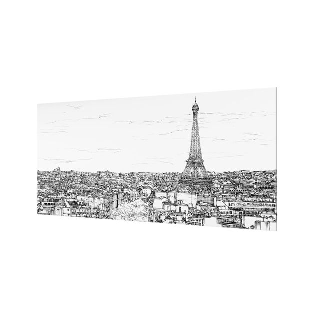 Glass Splashback - City Study - Paris - Landscape 1:2