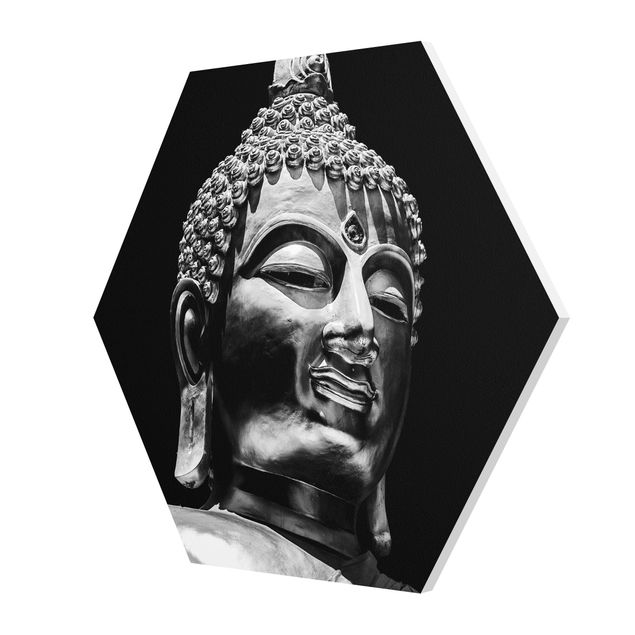 Black and white art Buddha Statue Face